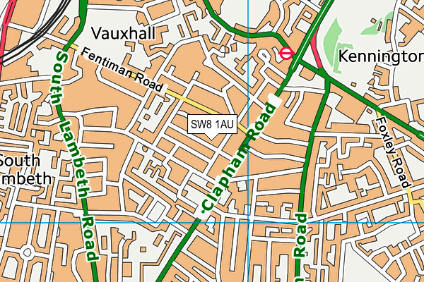 SW8 1AU map - OS VectorMap District (Ordnance Survey)