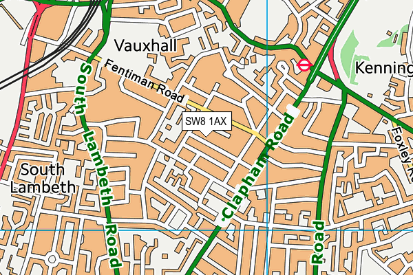 SW8 1AX map - OS VectorMap District (Ordnance Survey)