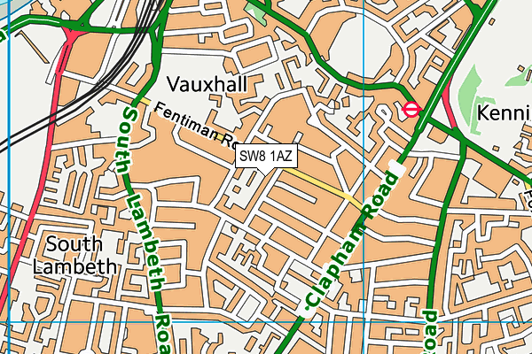 SW8 1AZ map - OS VectorMap District (Ordnance Survey)