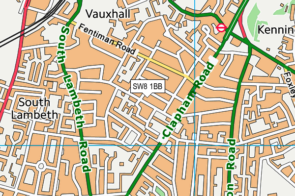 SW8 1BB map - OS VectorMap District (Ordnance Survey)