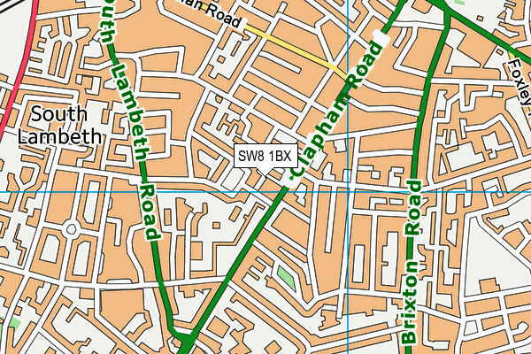 SW8 1BX map - OS VectorMap District (Ordnance Survey)