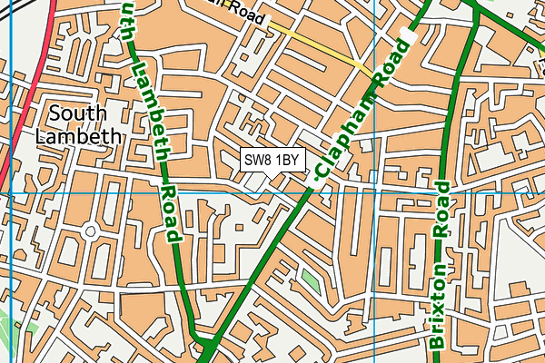 SW8 1BY map - OS VectorMap District (Ordnance Survey)