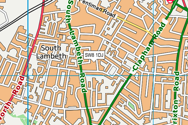 SW8 1DJ map - OS VectorMap District (Ordnance Survey)