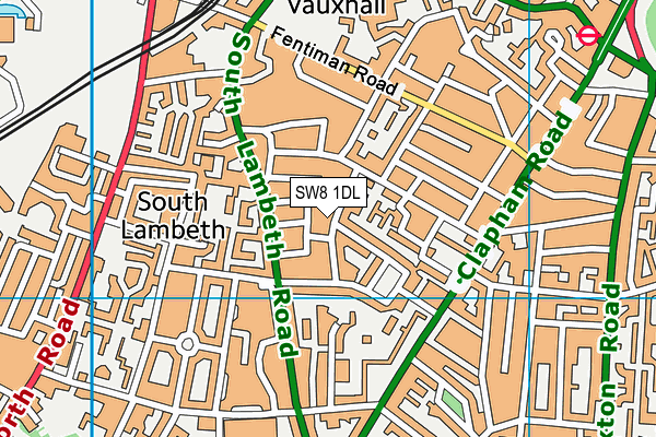 SW8 1DL map - OS VectorMap District (Ordnance Survey)