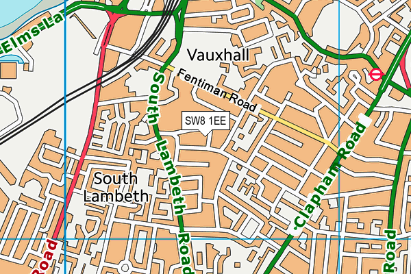 SW8 1EE map - OS VectorMap District (Ordnance Survey)