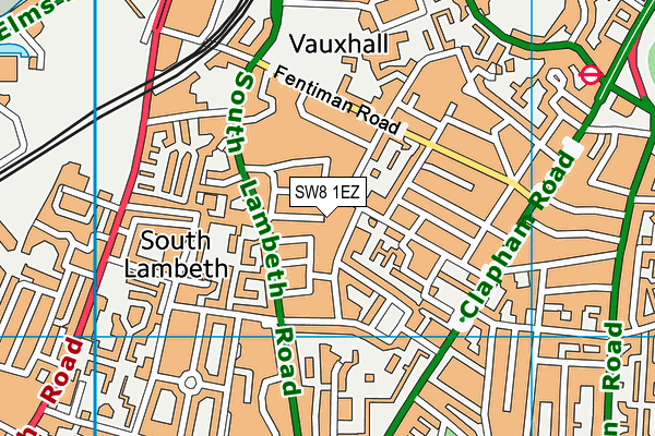 SW8 1EZ map - OS VectorMap District (Ordnance Survey)