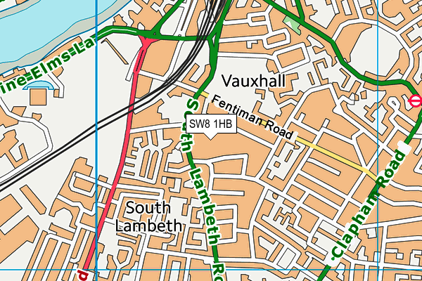 SW8 1HB map - OS VectorMap District (Ordnance Survey)