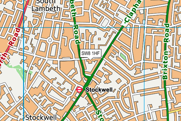 SW8 1HF map - OS VectorMap District (Ordnance Survey)