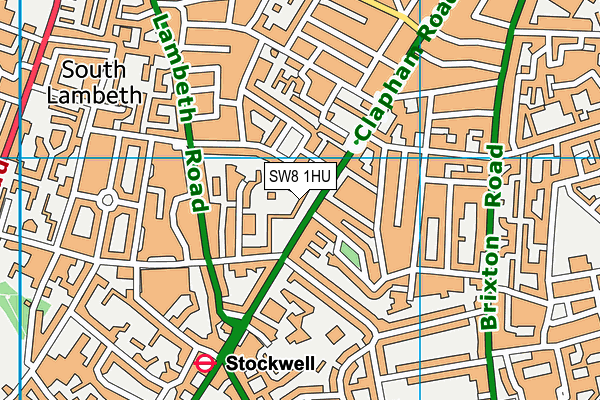 SW8 1HU map - OS VectorMap District (Ordnance Survey)