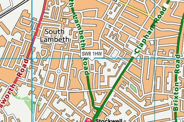 SW8 1HW map - OS VectorMap District (Ordnance Survey)