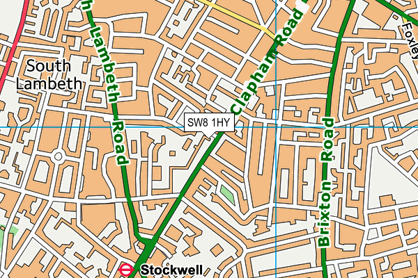 SW8 1HY map - OS VectorMap District (Ordnance Survey)