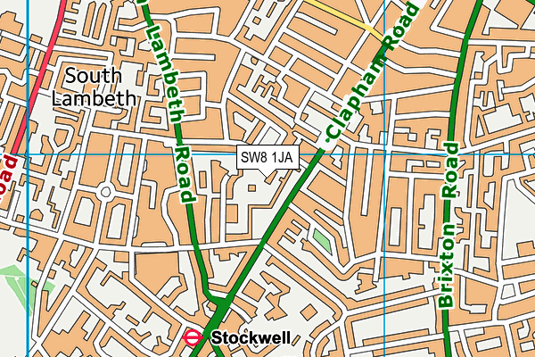 SW8 1JA map - OS VectorMap District (Ordnance Survey)