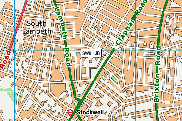 SW8 1JB map - OS VectorMap District (Ordnance Survey)