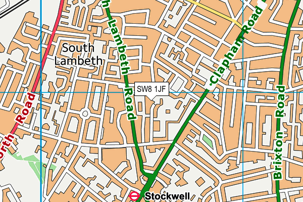 SW8 1JF map - OS VectorMap District (Ordnance Survey)