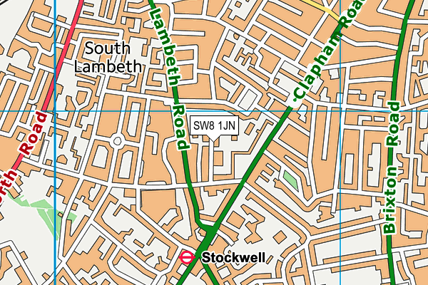 SW8 1JN map - OS VectorMap District (Ordnance Survey)