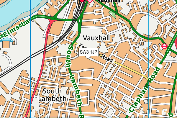 SW8 1JP map - OS VectorMap District (Ordnance Survey)