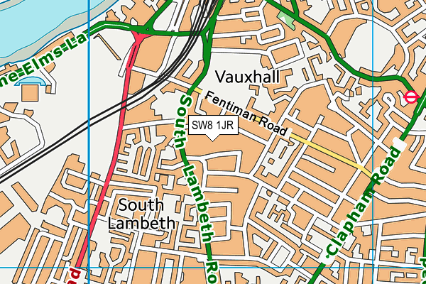 SW8 1JR map - OS VectorMap District (Ordnance Survey)