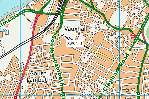 SW8 1JU map - OS VectorMap District (Ordnance Survey)