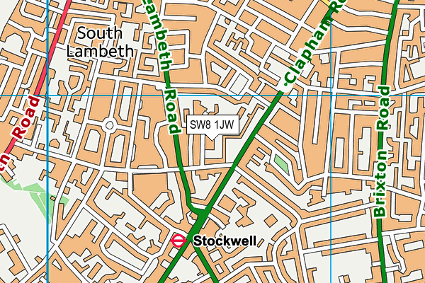 SW8 1JW map - OS VectorMap District (Ordnance Survey)