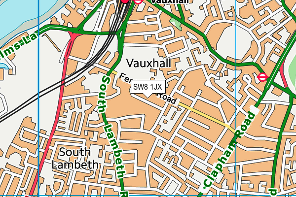 SW8 1JX map - OS VectorMap District (Ordnance Survey)