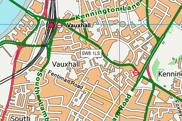 SW8 1LS map - OS VectorMap District (Ordnance Survey)