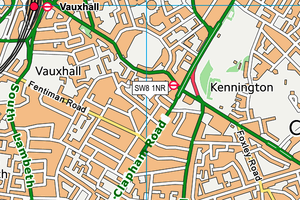 SW8 1NR map - OS VectorMap District (Ordnance Survey)