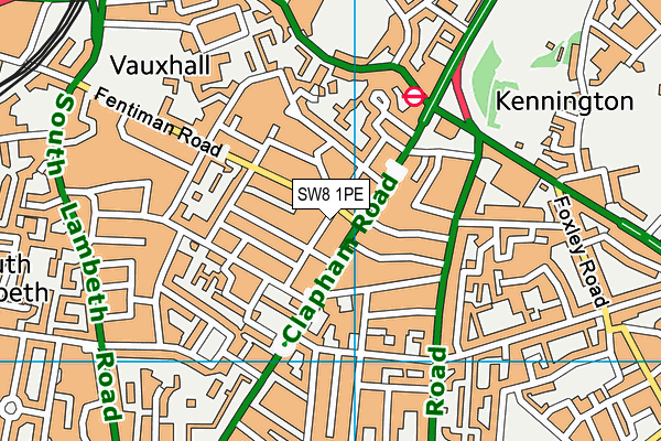 SW8 1PE map - OS VectorMap District (Ordnance Survey)