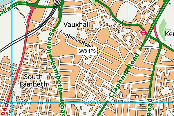 SW8 1PS map - OS VectorMap District (Ordnance Survey)