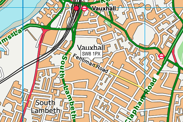 SW8 1PX map - OS VectorMap District (Ordnance Survey)