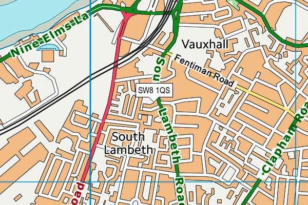 SW8 1QS map - OS VectorMap District (Ordnance Survey)