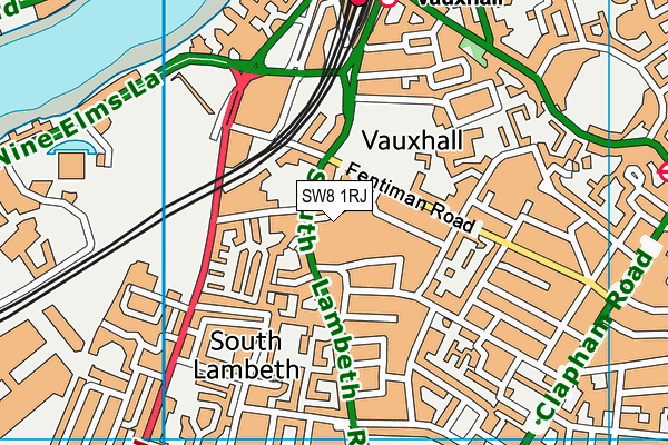 SW8 1RJ map - OS VectorMap District (Ordnance Survey)