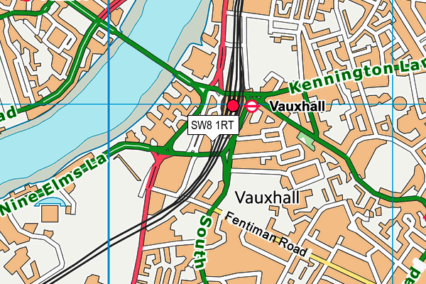 SW8 1RT map - OS VectorMap District (Ordnance Survey)