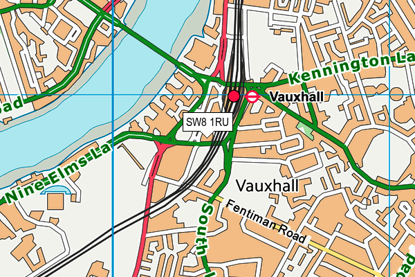 SW8 1RU map - OS VectorMap District (Ordnance Survey)