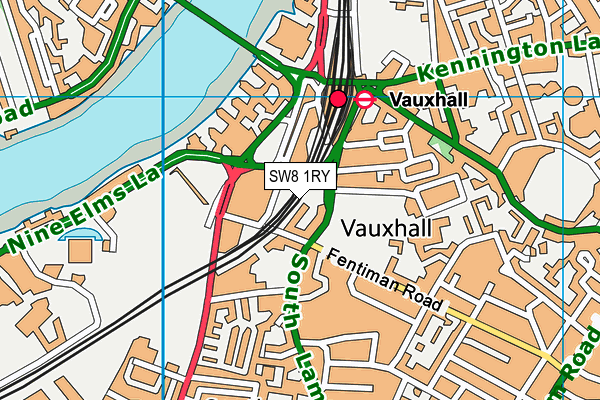 SW8 1RY map - OS VectorMap District (Ordnance Survey)