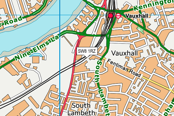 SW8 1RZ map - OS VectorMap District (Ordnance Survey)