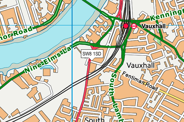 SW8 1SD map - OS VectorMap District (Ordnance Survey)