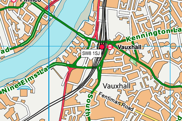 SW8 1SJ map - OS VectorMap District (Ordnance Survey)