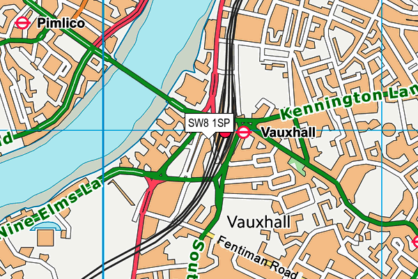SW8 1SP map - OS VectorMap District (Ordnance Survey)