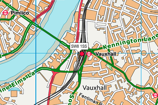 SW8 1SS map - OS VectorMap District (Ordnance Survey)