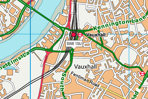 SW8 1SU map - OS VectorMap District (Ordnance Survey)