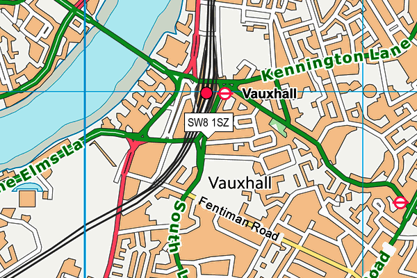 SW8 1SZ map - OS VectorMap District (Ordnance Survey)