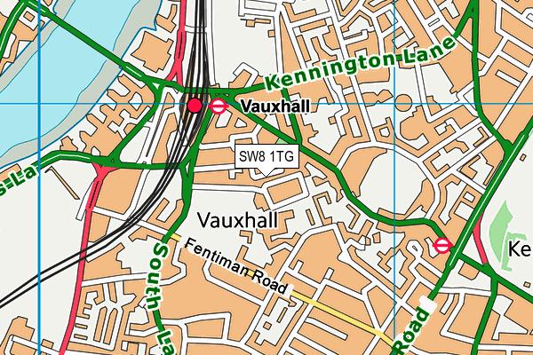 SW8 1TG map - OS VectorMap District (Ordnance Survey)