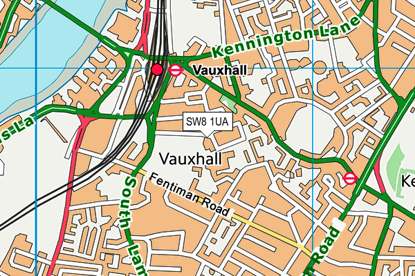 SW8 1UA map - OS VectorMap District (Ordnance Survey)