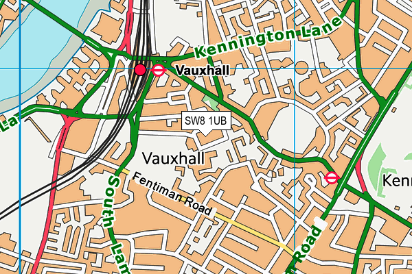 SW8 1UB map - OS VectorMap District (Ordnance Survey)