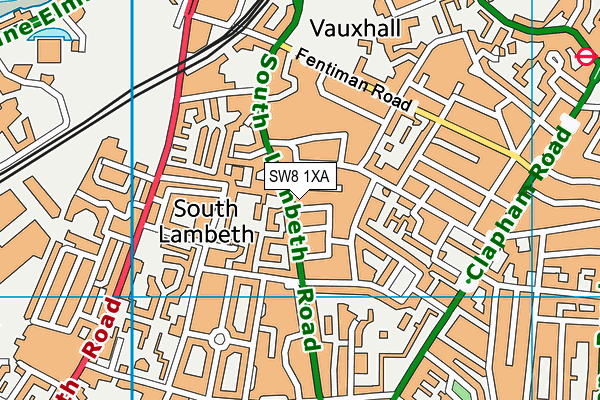 SW8 1XA map - OS VectorMap District (Ordnance Survey)