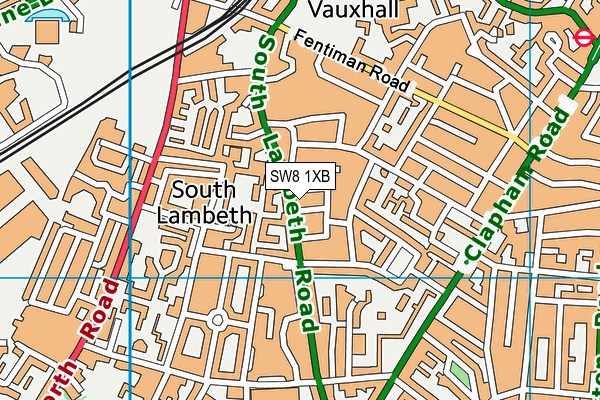 SW8 1XB map - OS VectorMap District (Ordnance Survey)