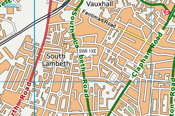 SW8 1XE map - OS VectorMap District (Ordnance Survey)