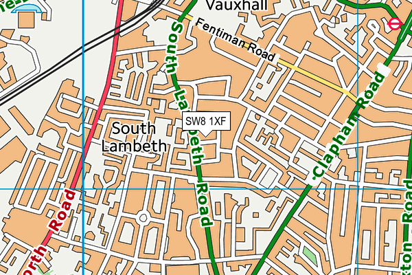 SW8 1XF map - OS VectorMap District (Ordnance Survey)