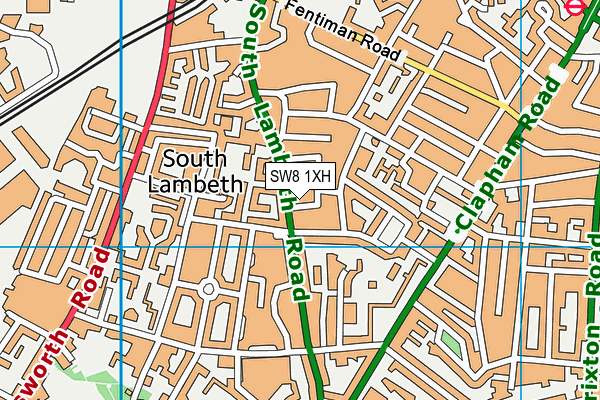 SW8 1XH map - OS VectorMap District (Ordnance Survey)