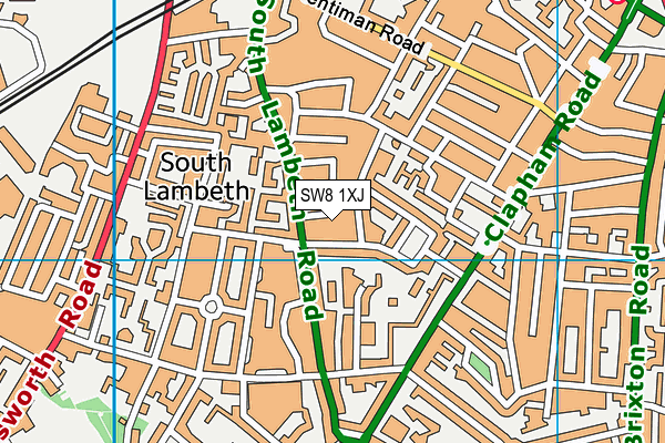 SW8 1XJ map - OS VectorMap District (Ordnance Survey)